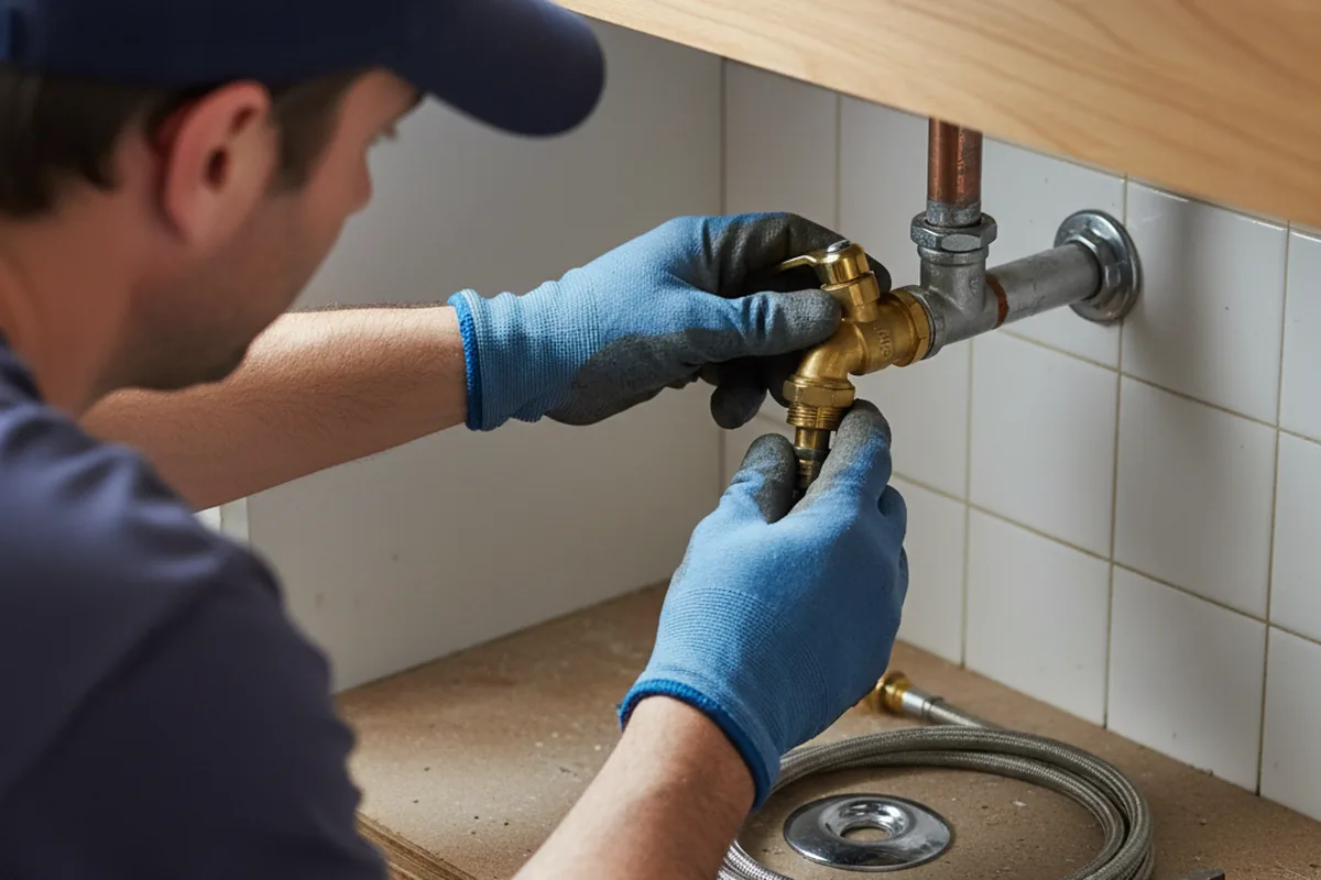 Shutoff valve and fitting work during Emergency Plumbing in Barnstead